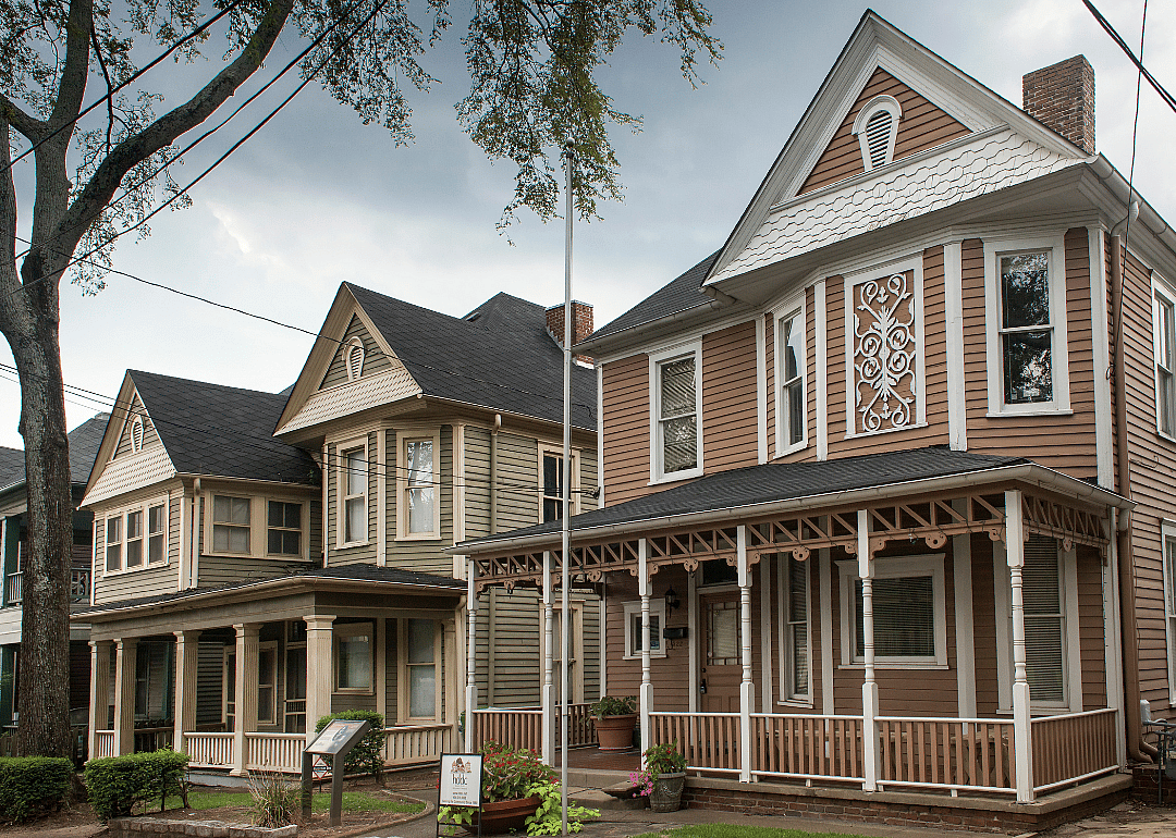 A row of houses on Auburn Avenue in the King Historic District of Atlanta.