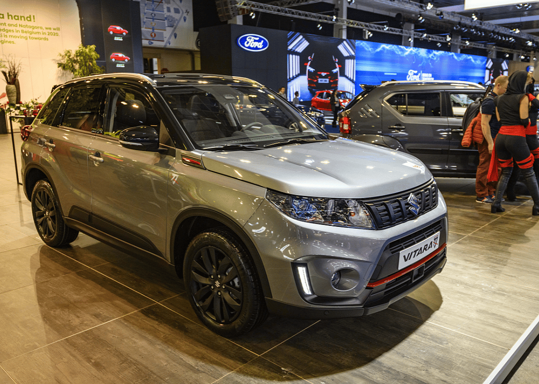 A Suzuki Vitara compact SUV on display at Brussels Expo.