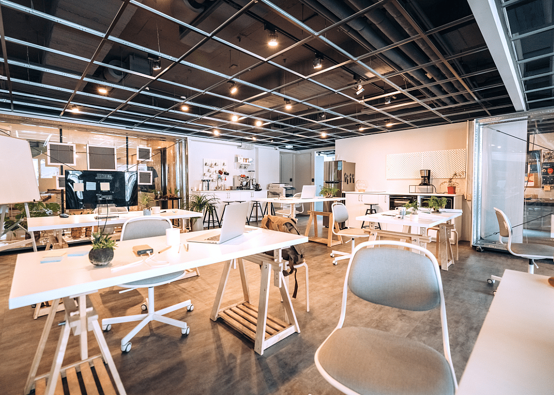 An empty coworking space.