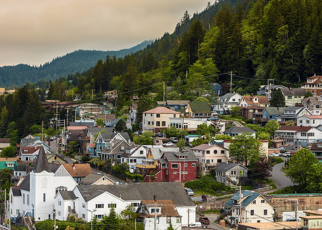 A historic residential neighborhood in Ketchikan, Alaska.