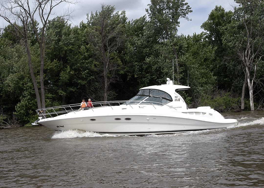 Two people on a luxury yacht in Mississippi.