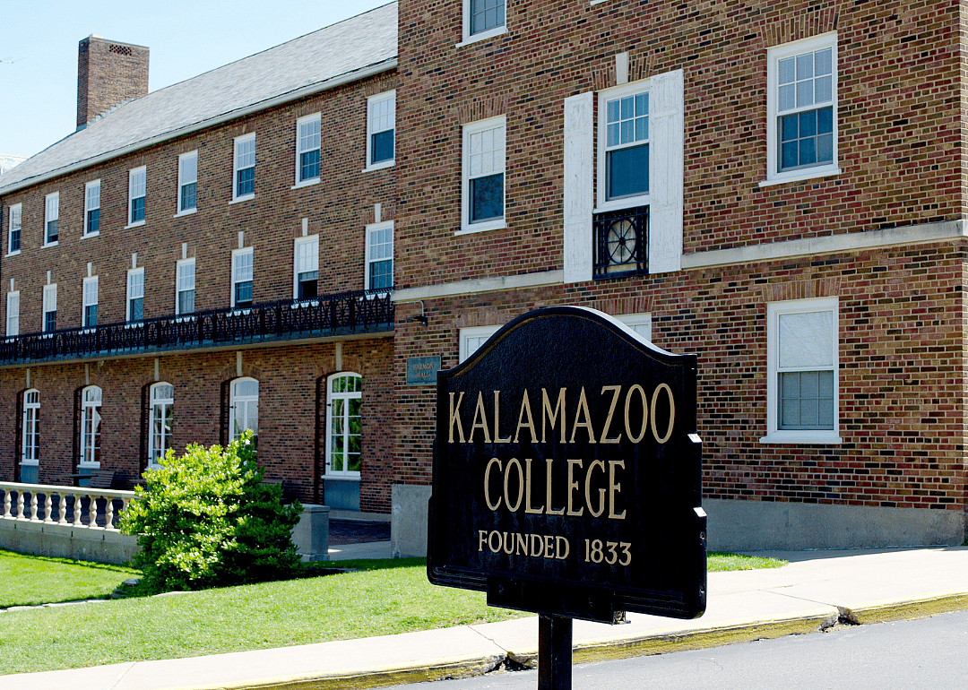 A sign outside Kalamazoo College in 2014.