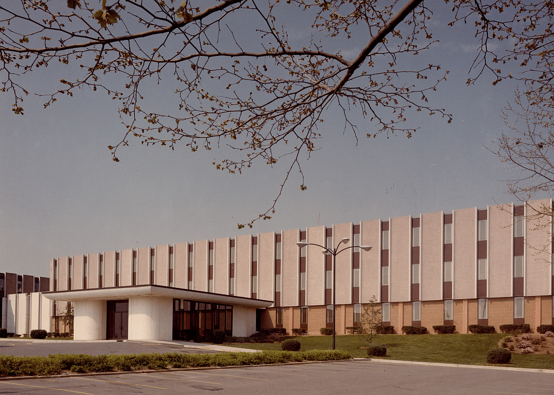 The D Luke Hopkins Building on the campus of Johns Hopkins' Applied Physics Laboratory in 1976.