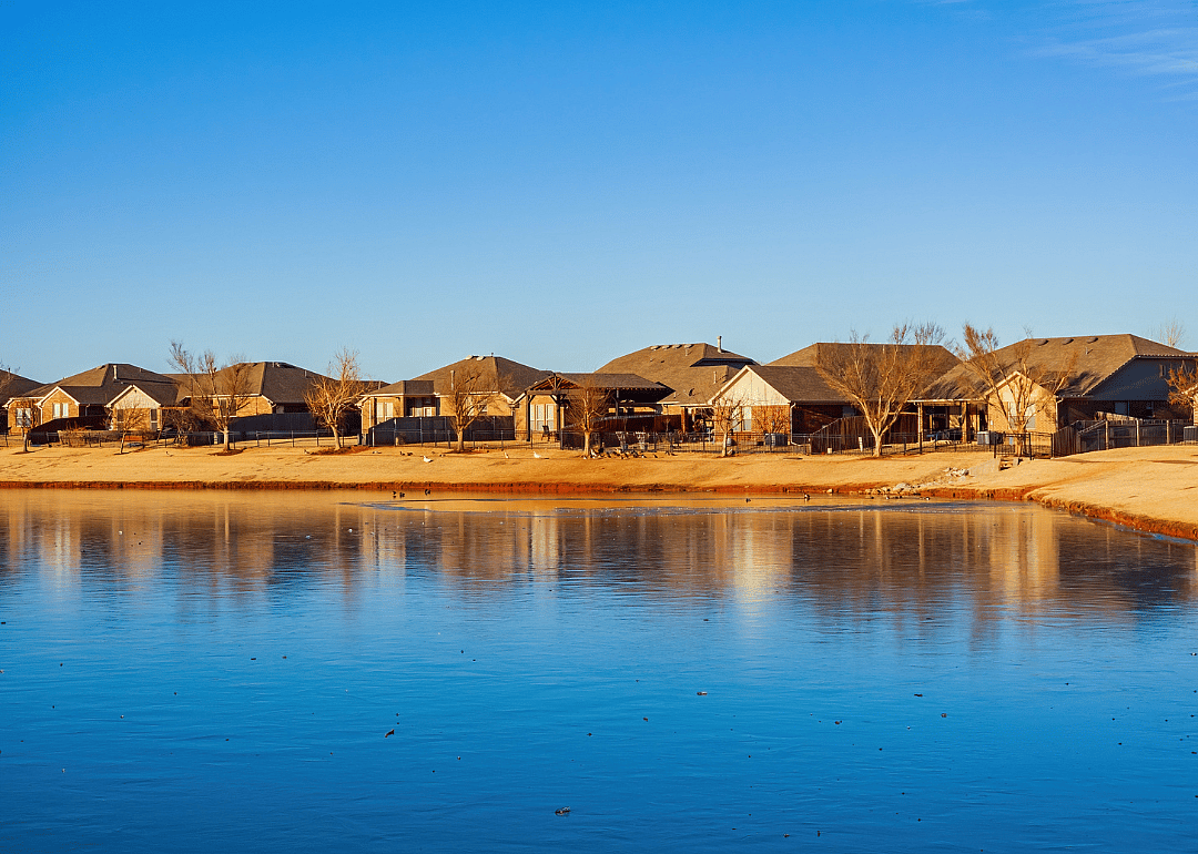 A community pond in Edmond on a sunny day.