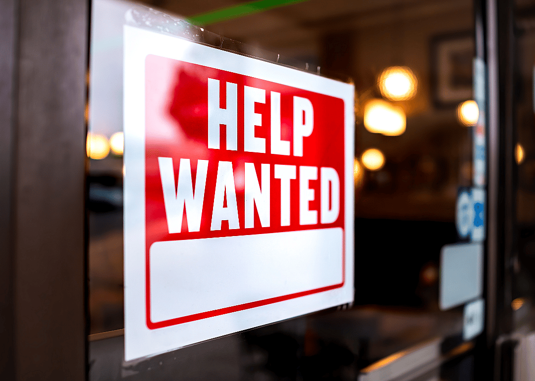 A Help Wanted sign.
