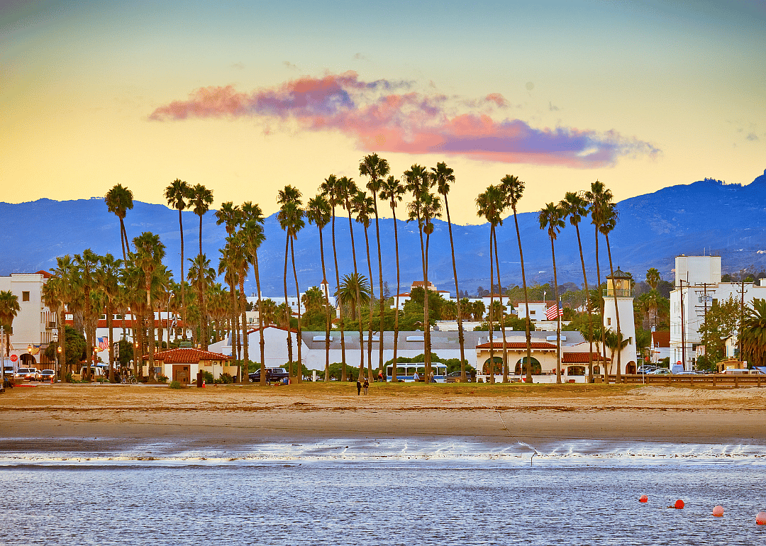 View of Santa Barbara, California, from the pier