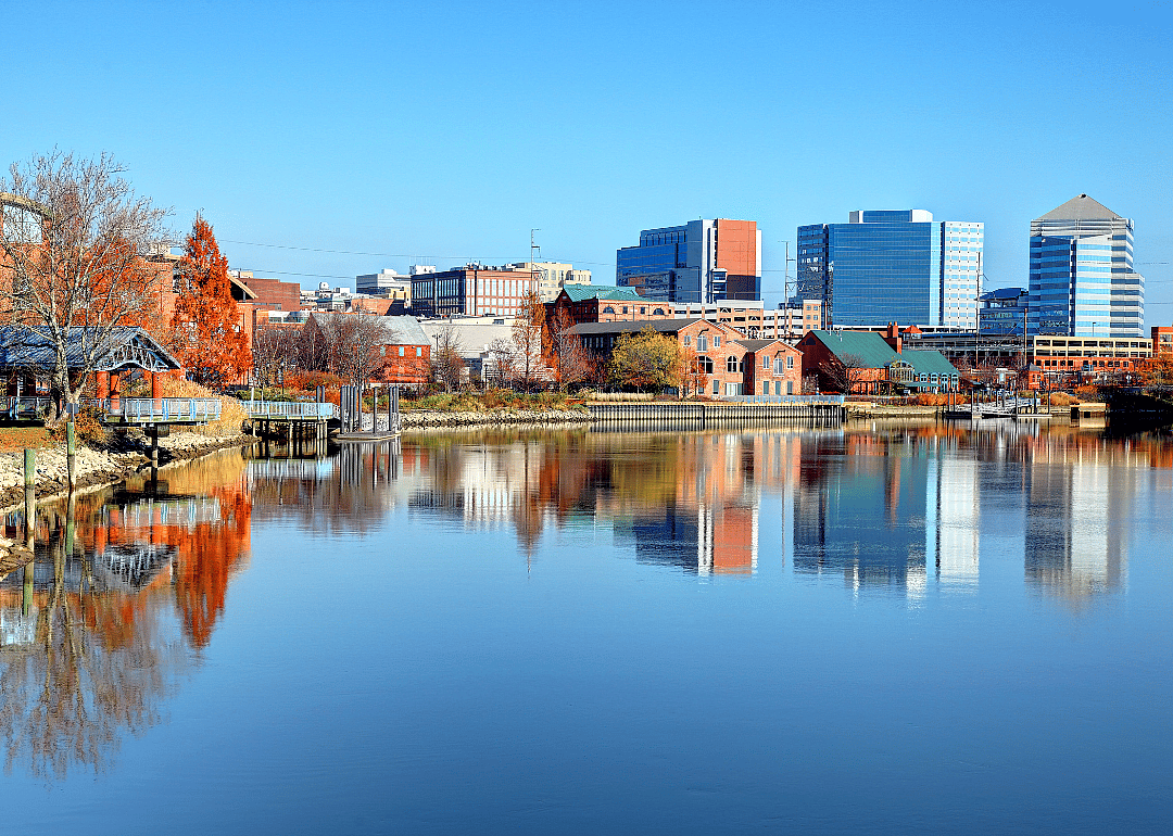 A view of Wilmington's skyline as seen from across the water.