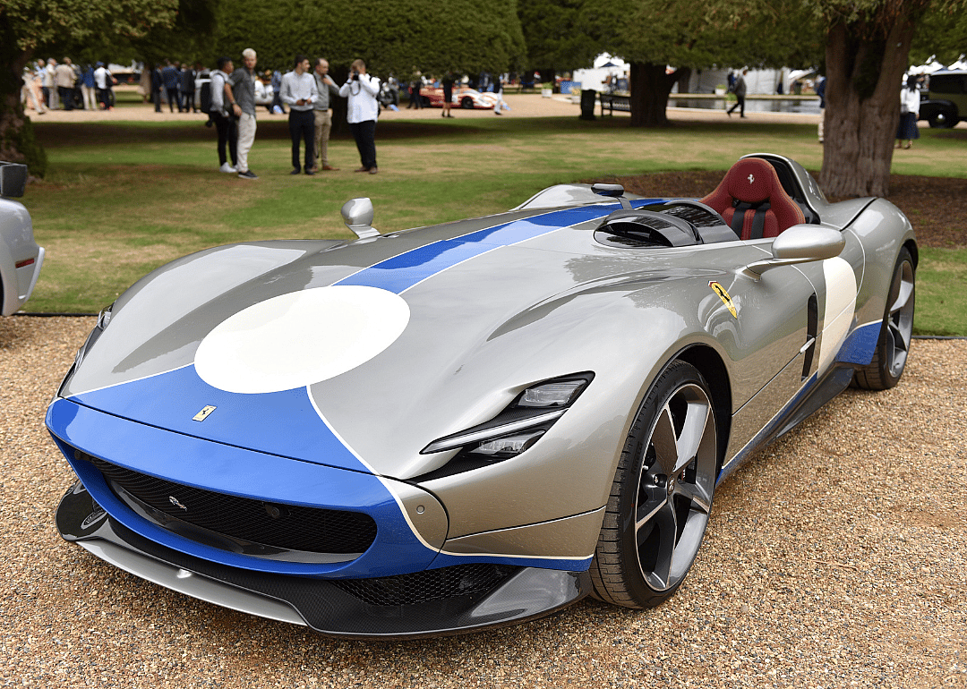 A 2022 Ferrari Monza SP1 during the Concours of Elegance at Hampton Court Palace on September 2, 2022, in London, England.