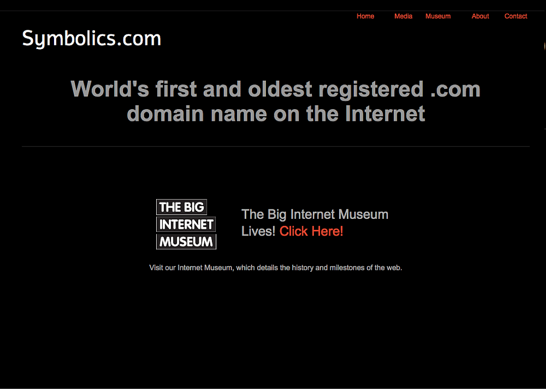 First registered domain name
