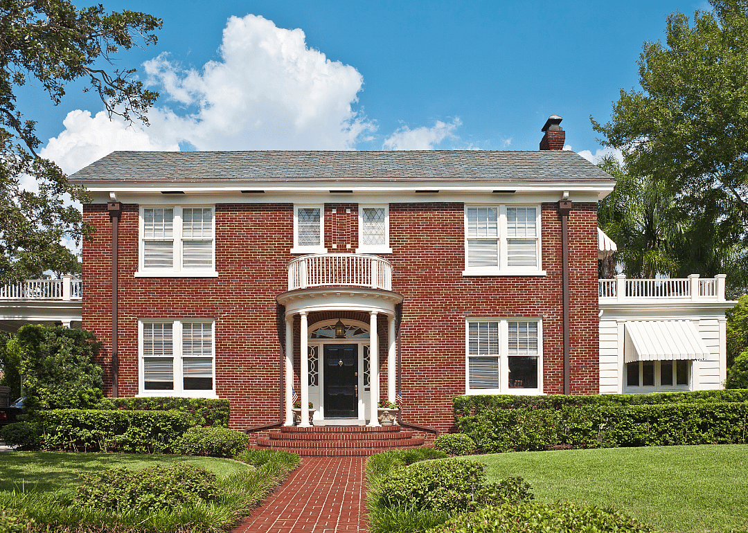 A brick home.