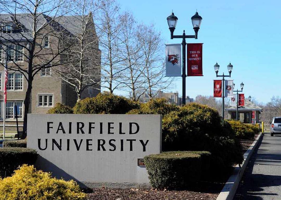 The entrance to Fairfield University's campus. 