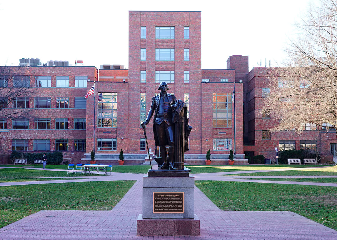 View of the college campus of George Washington University.