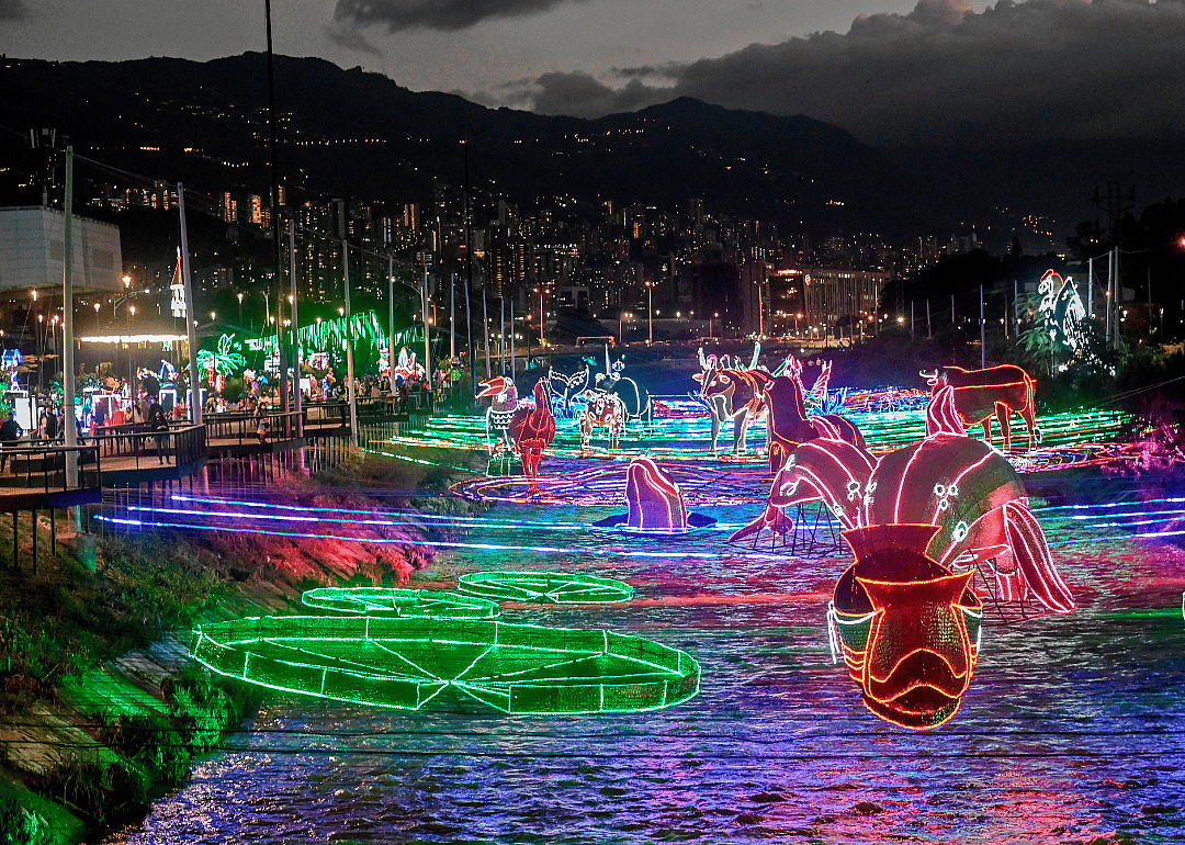 Christmas decorations in Colombia.