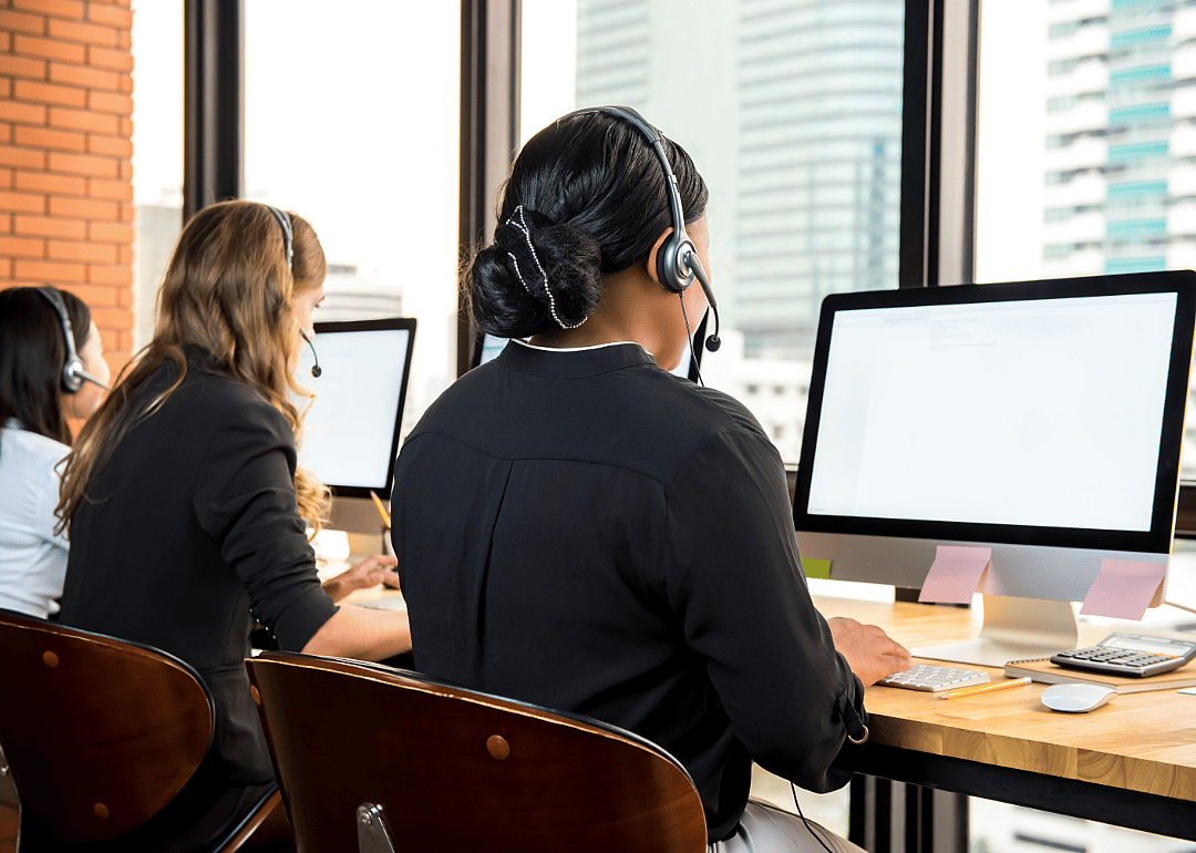 Telemarketers at an office