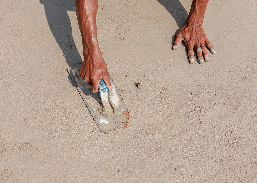 Concrete finisher on a job