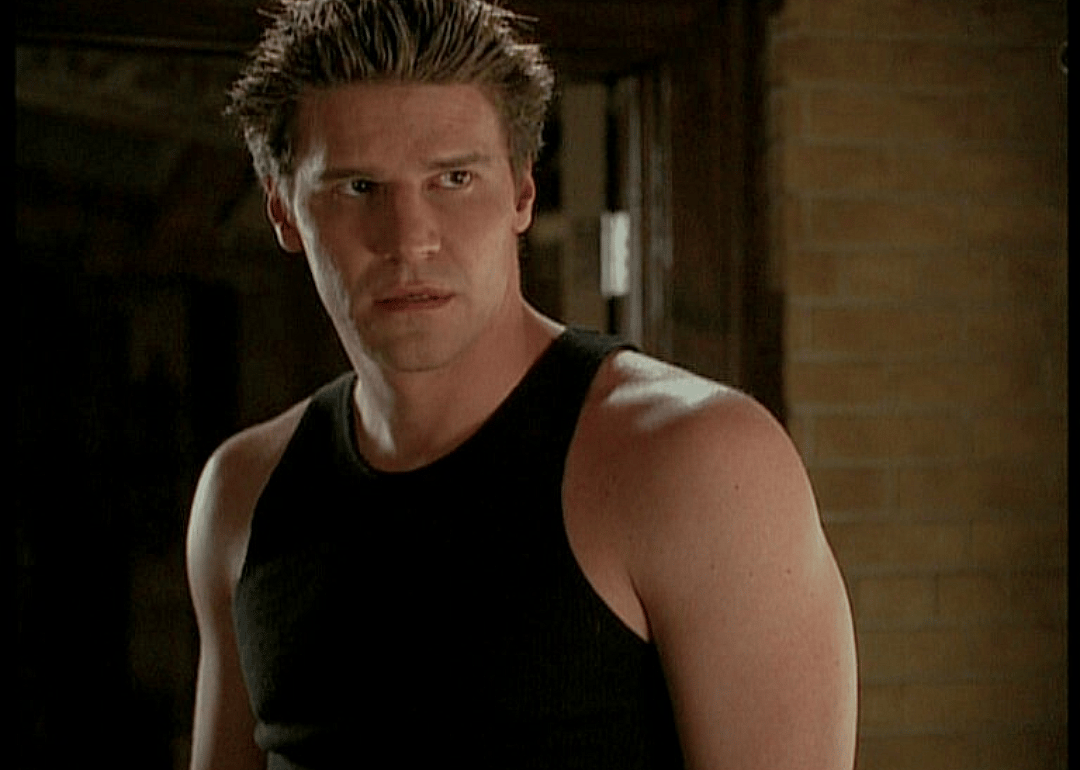 David Boreanaz in a black tank top.