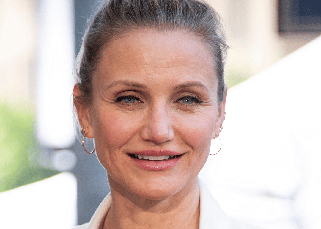 Cameron Diaz in a white blazer.