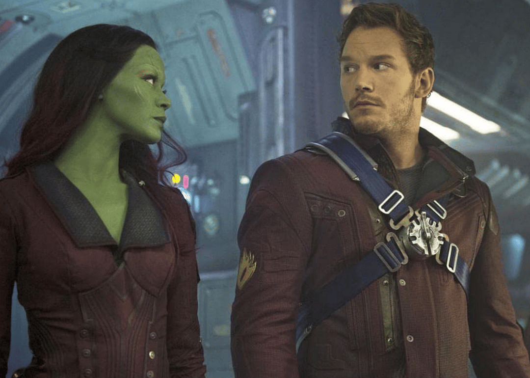 Chris Pratt and Zoe Saldana in "Guardians of the Galaxy".
