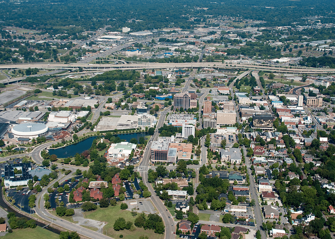 An aerial view of downtown.