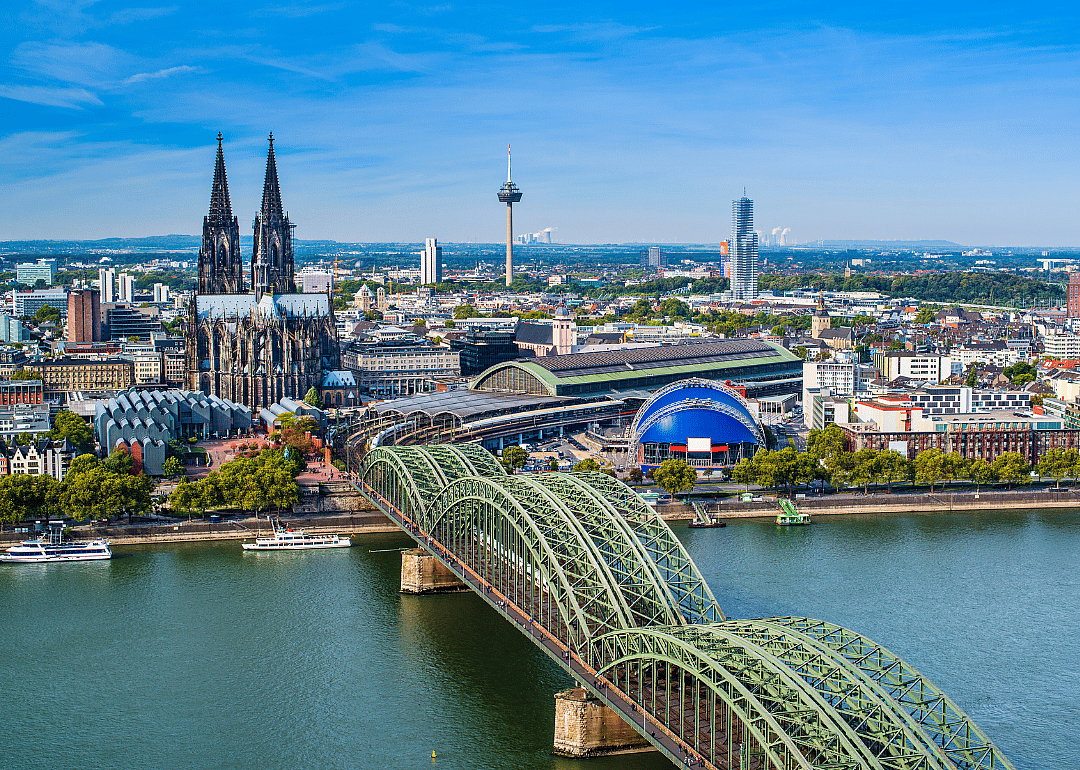 Aerial view of Cologne, Germany.