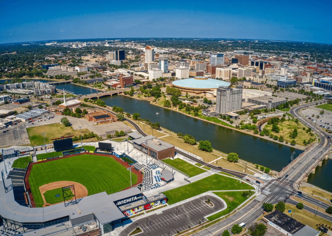 Aerial view of downtown Wichita.
