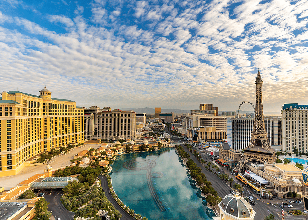 An aerial view of the Las Vegas strip.