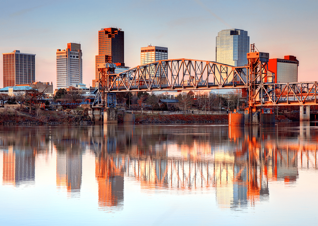 The Little Rock skyline from the water.