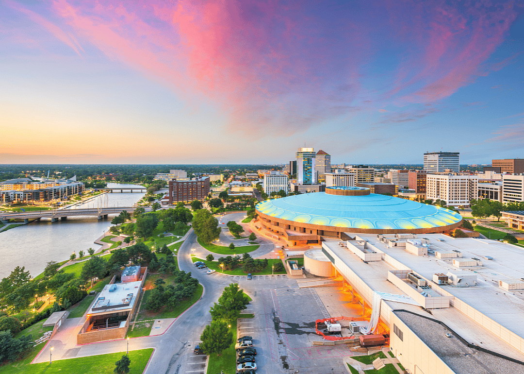 The Wichita skyline at sunset.