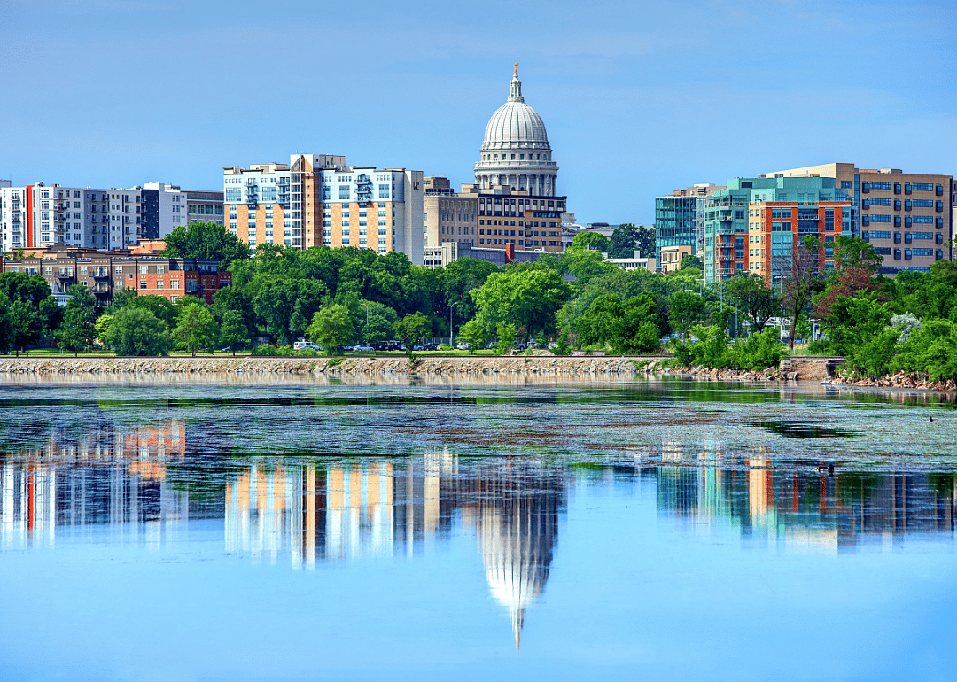 Madison, Wisconsin urban skyline.