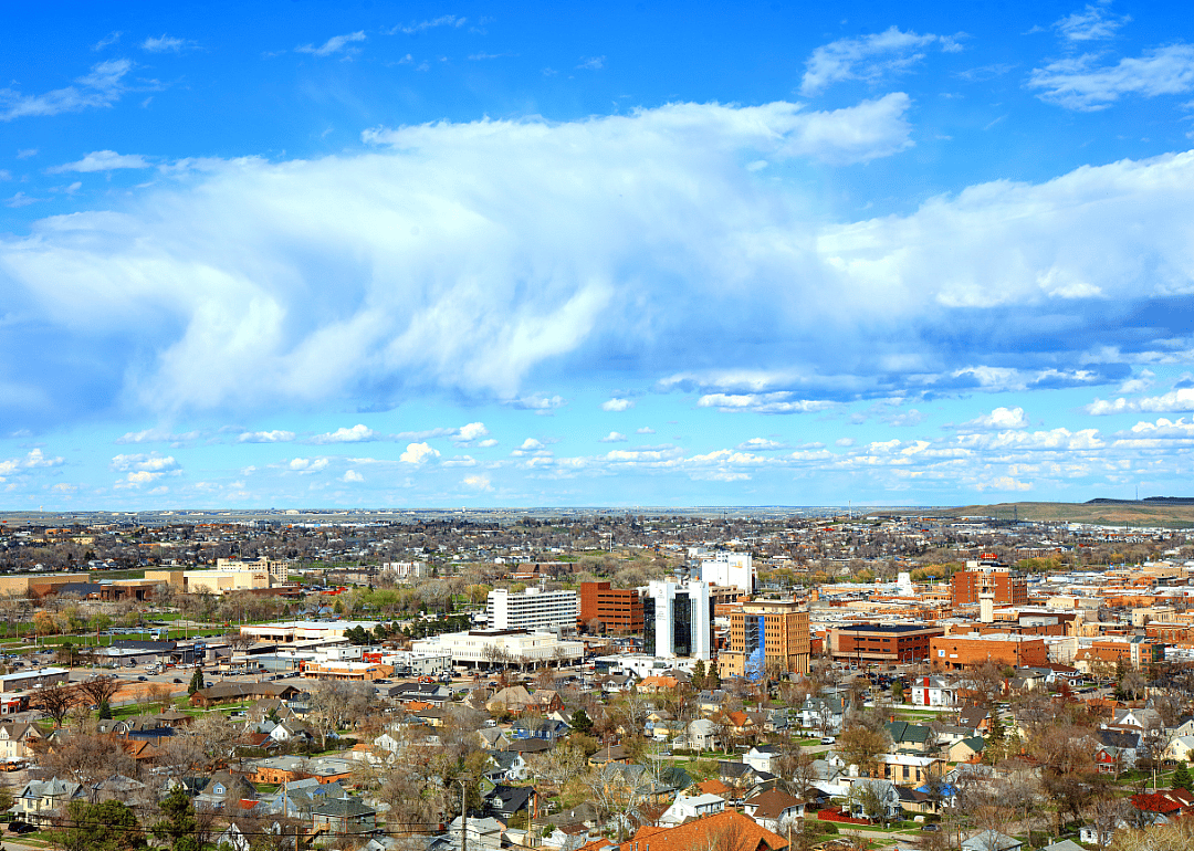 Aerial view of Rapid City, South Dakota.