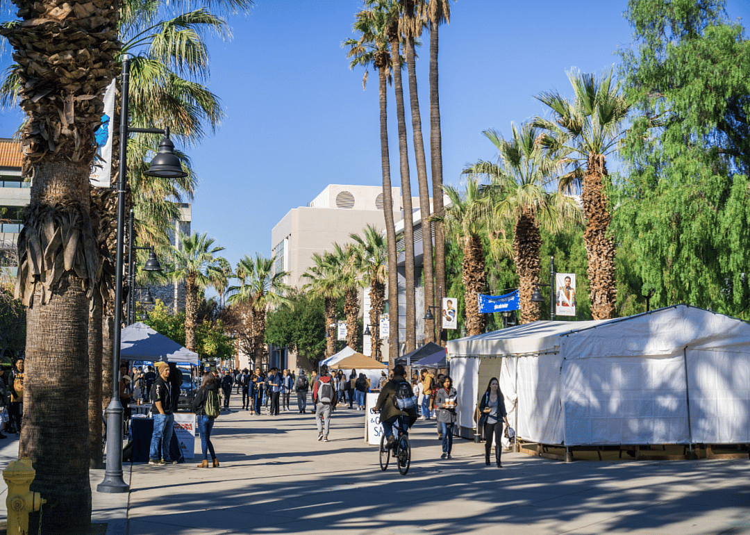 A crowded farmers' market.