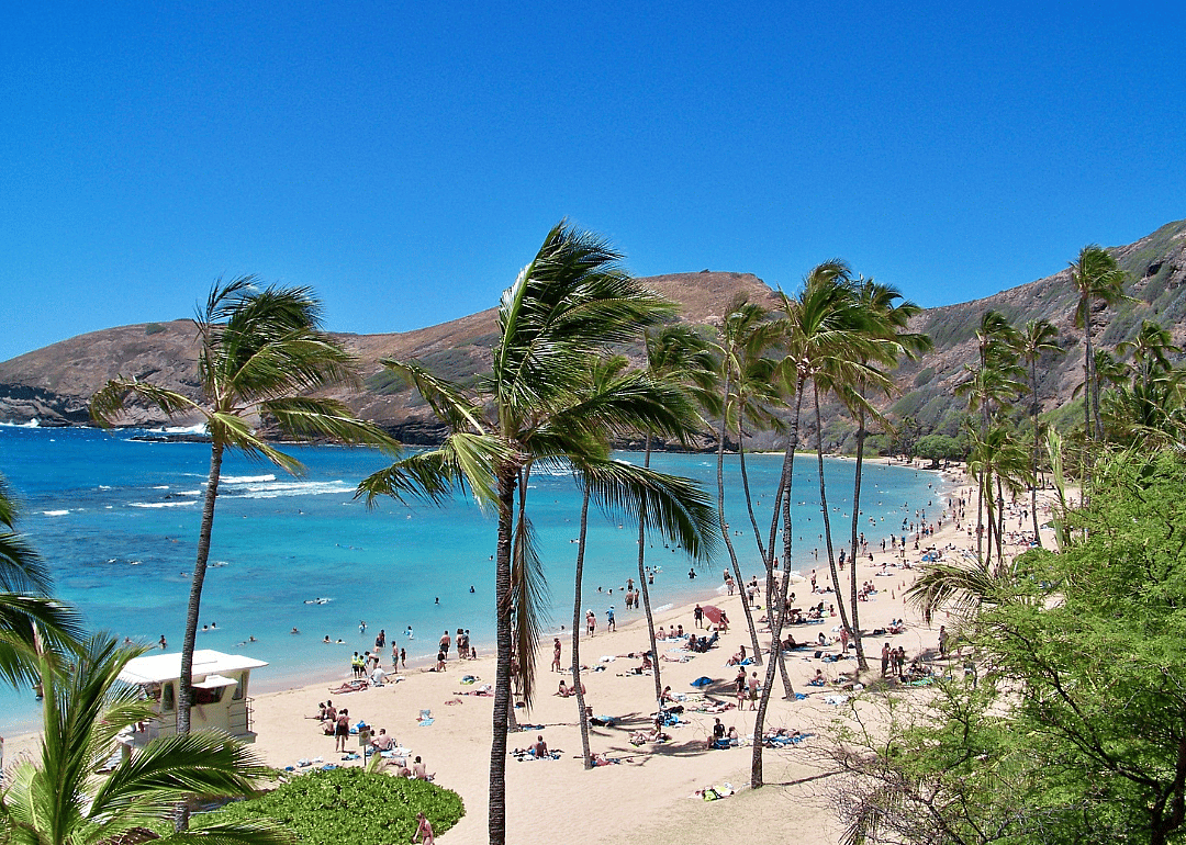 People at the beach in Hawaii.