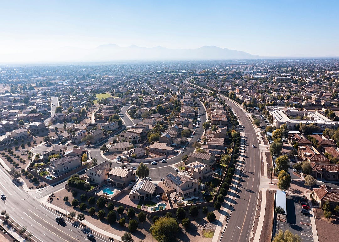 An aerial view of homes in Surprise.
