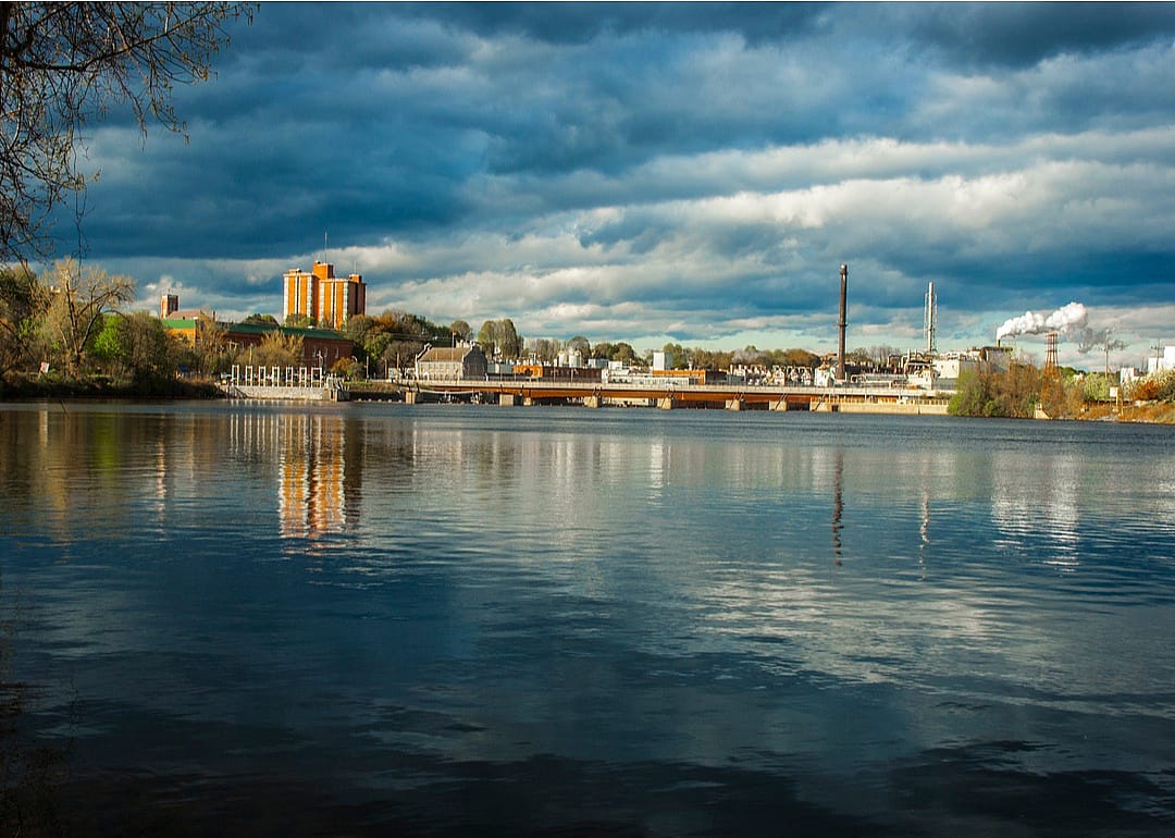 A view across the water of Glens Falls.