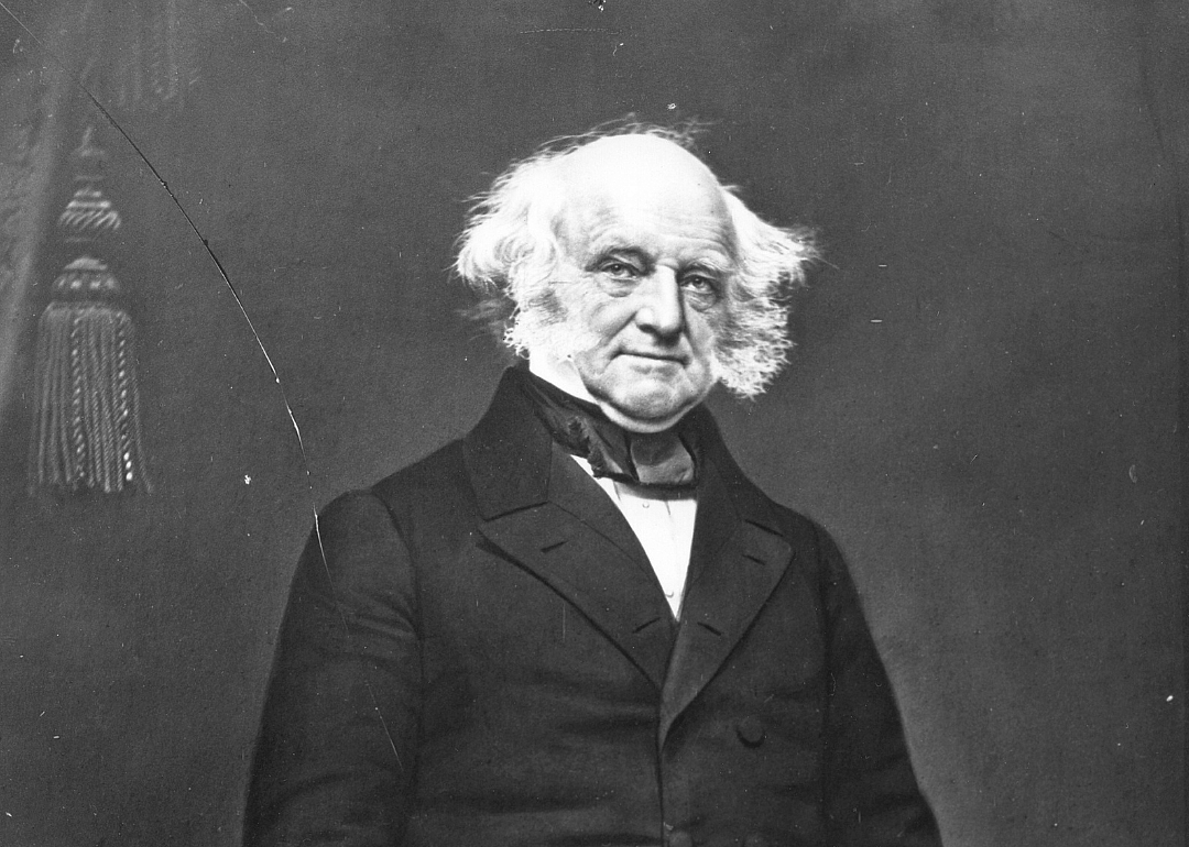 Martin Van Buren in a dark suit jacket.
