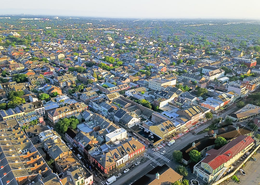 Aerial view of New Orleans, Louisiana.