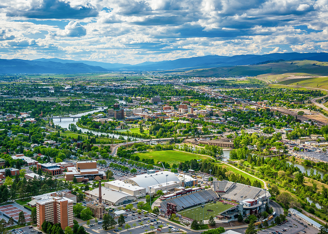 Aerial view of Missoula, Montana.