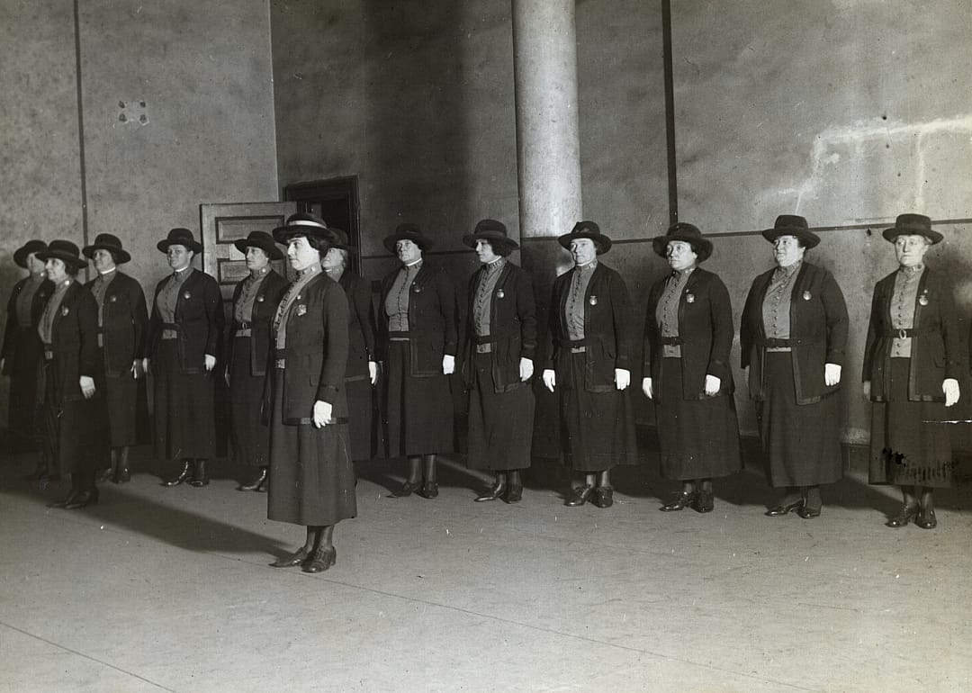 Policewomen wore skirts