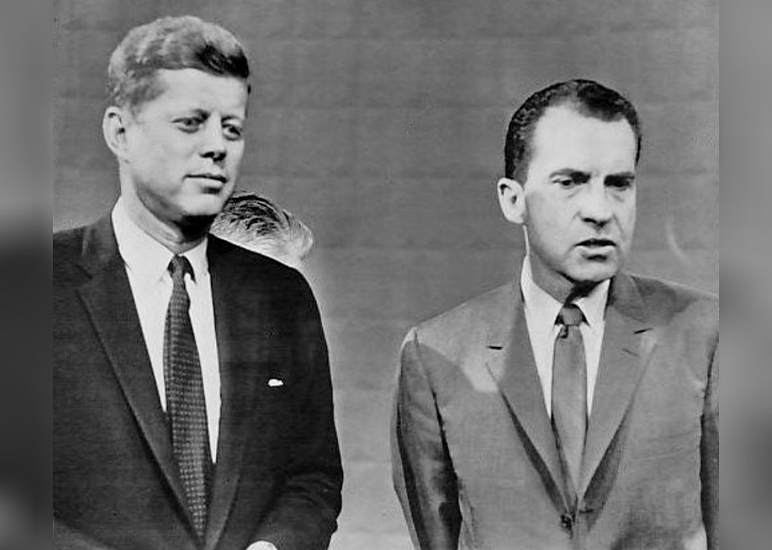 1960: First televised presidential debate featuring candidates