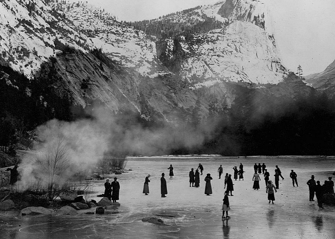 Ice skaters at Yosemite National Park