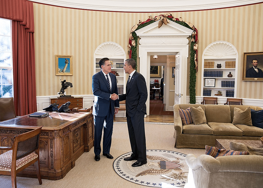 2012: Mitt Romney loses the presidential election to Barack Obama
