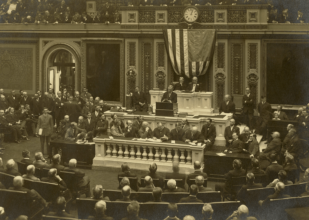 Jan. 8, 1918: President Woodrow Wilson presents Fourteen Points to Congress