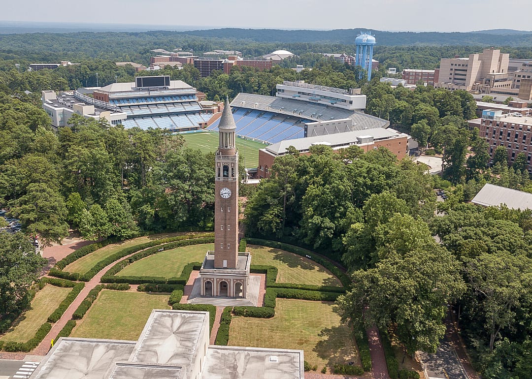 Aerial view of University of North Carolina at Chapel Hill