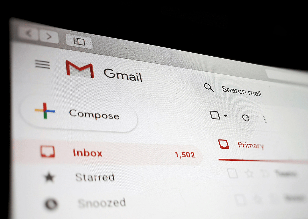 A Gmail account on a computer.