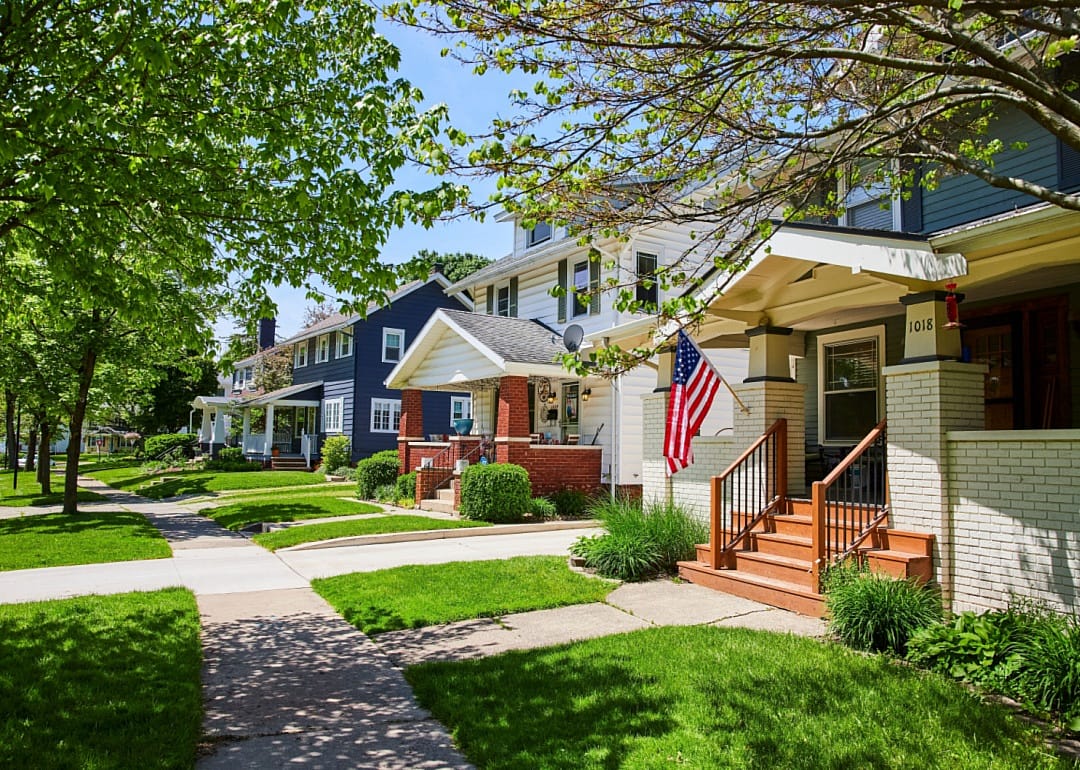 Charming homes on a sunny day.