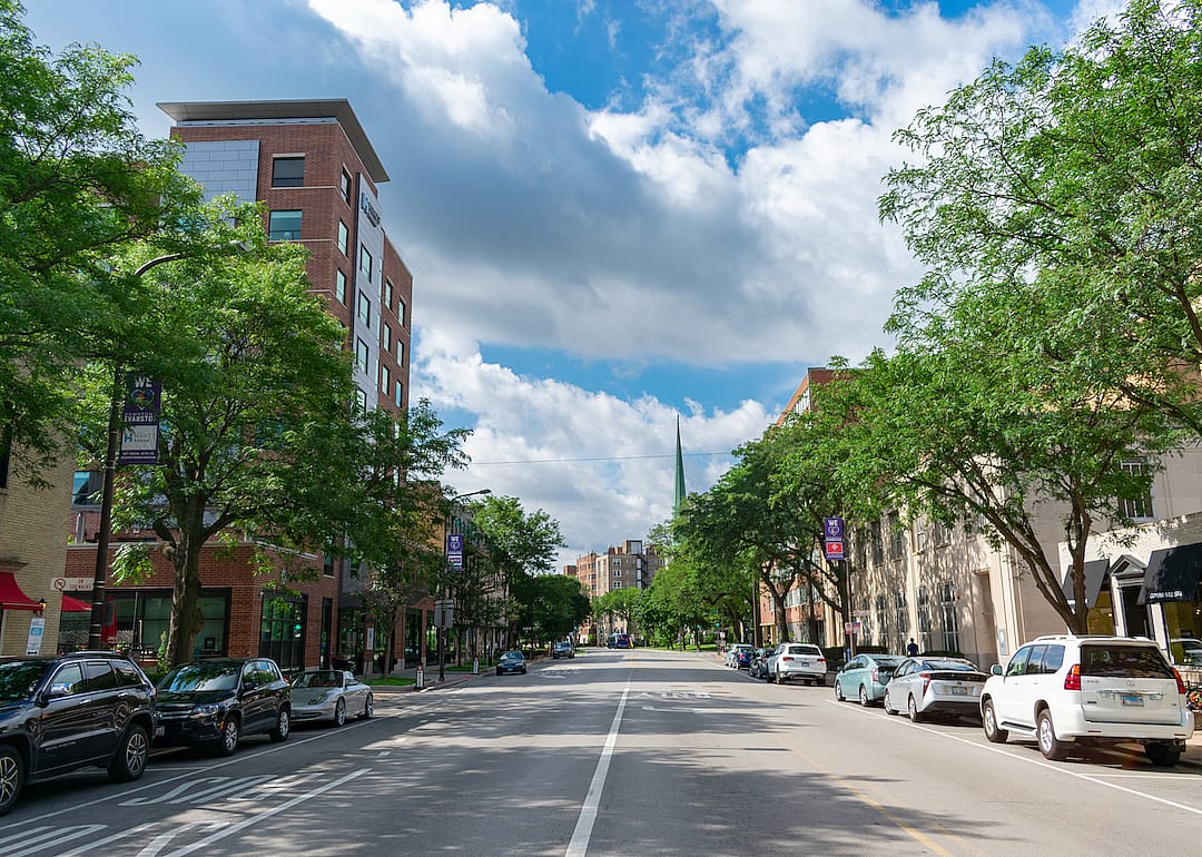 Chicago Avenue in Downtown Evanston.