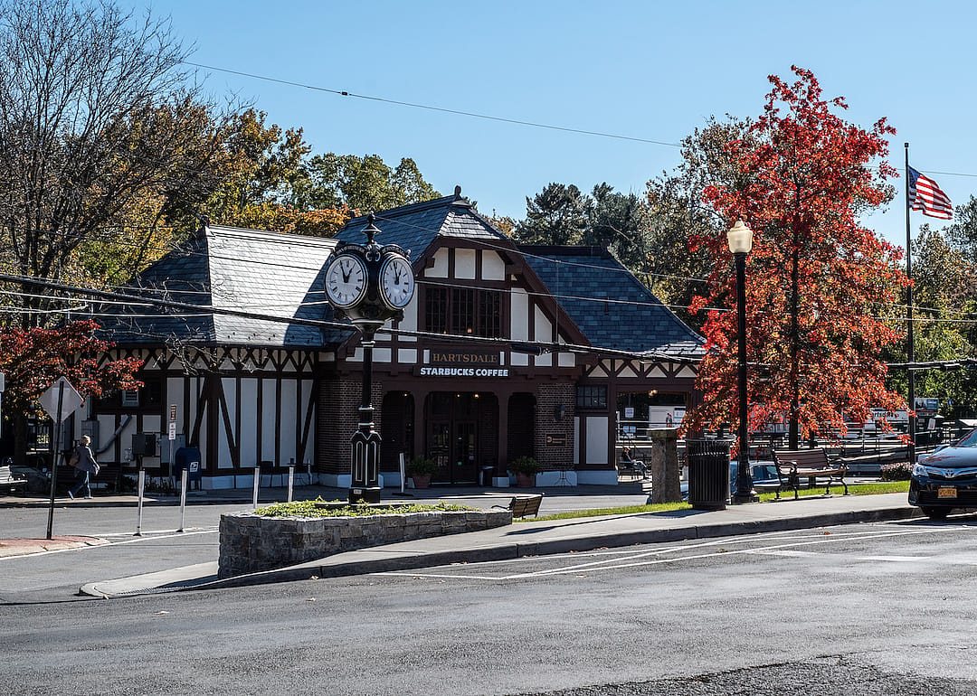 View of the train station of Hartsdale.