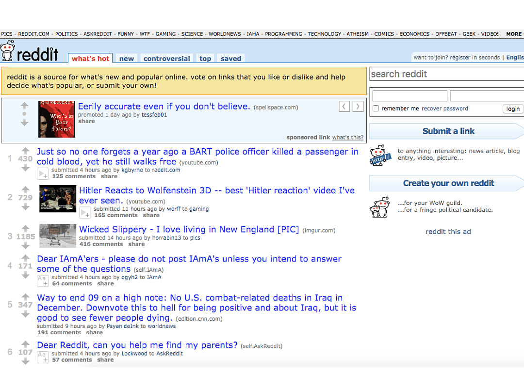 Reddit.com (2010)
