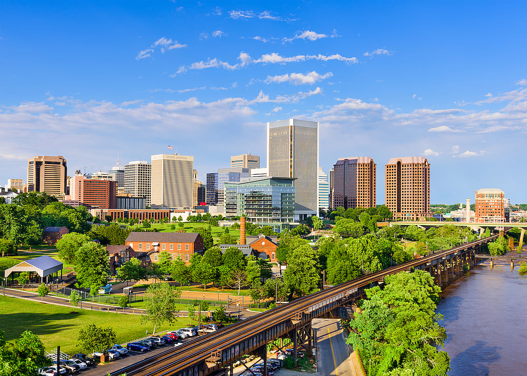 Downtown Richmond, Virginia, on the James River.