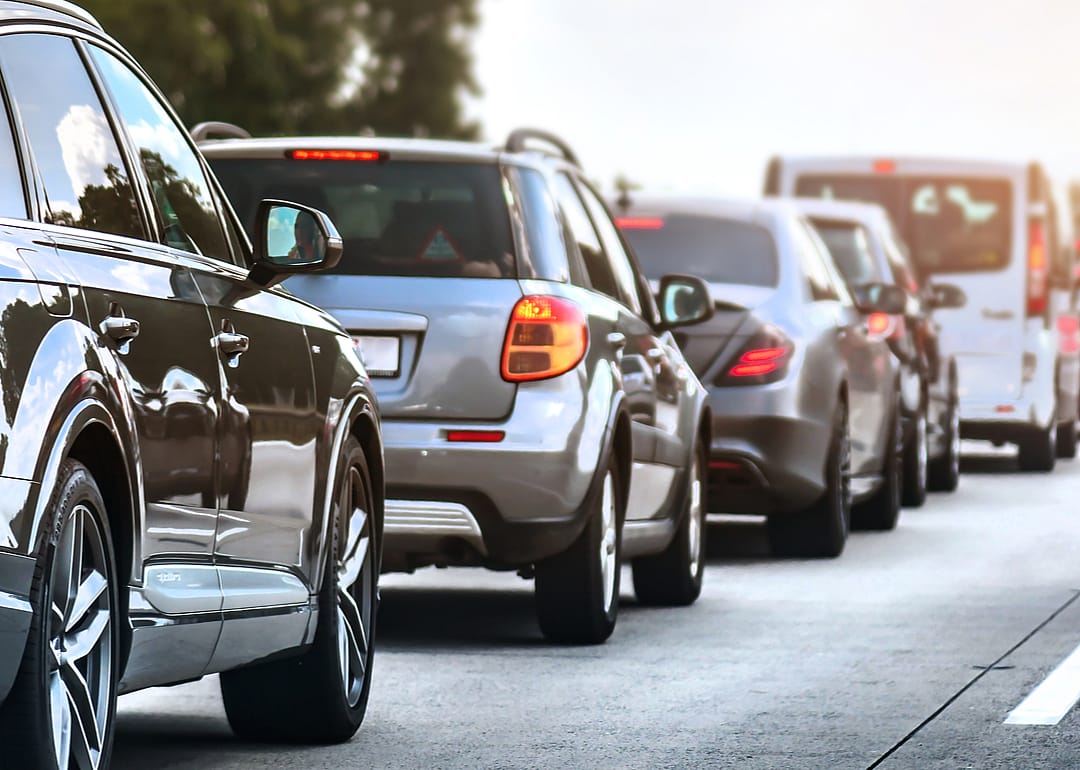 Cars in a traffic jam